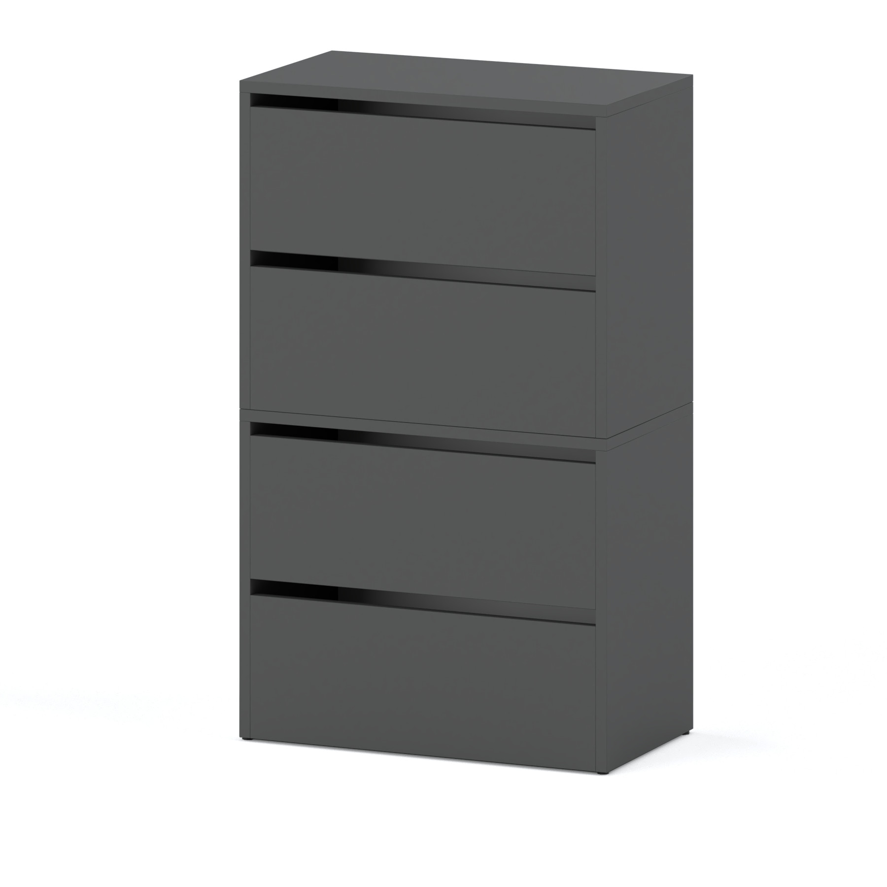 szafka-na-buty-zestaw-2-60cm-hugo-szary-mat-zamkniete-biale-tlo