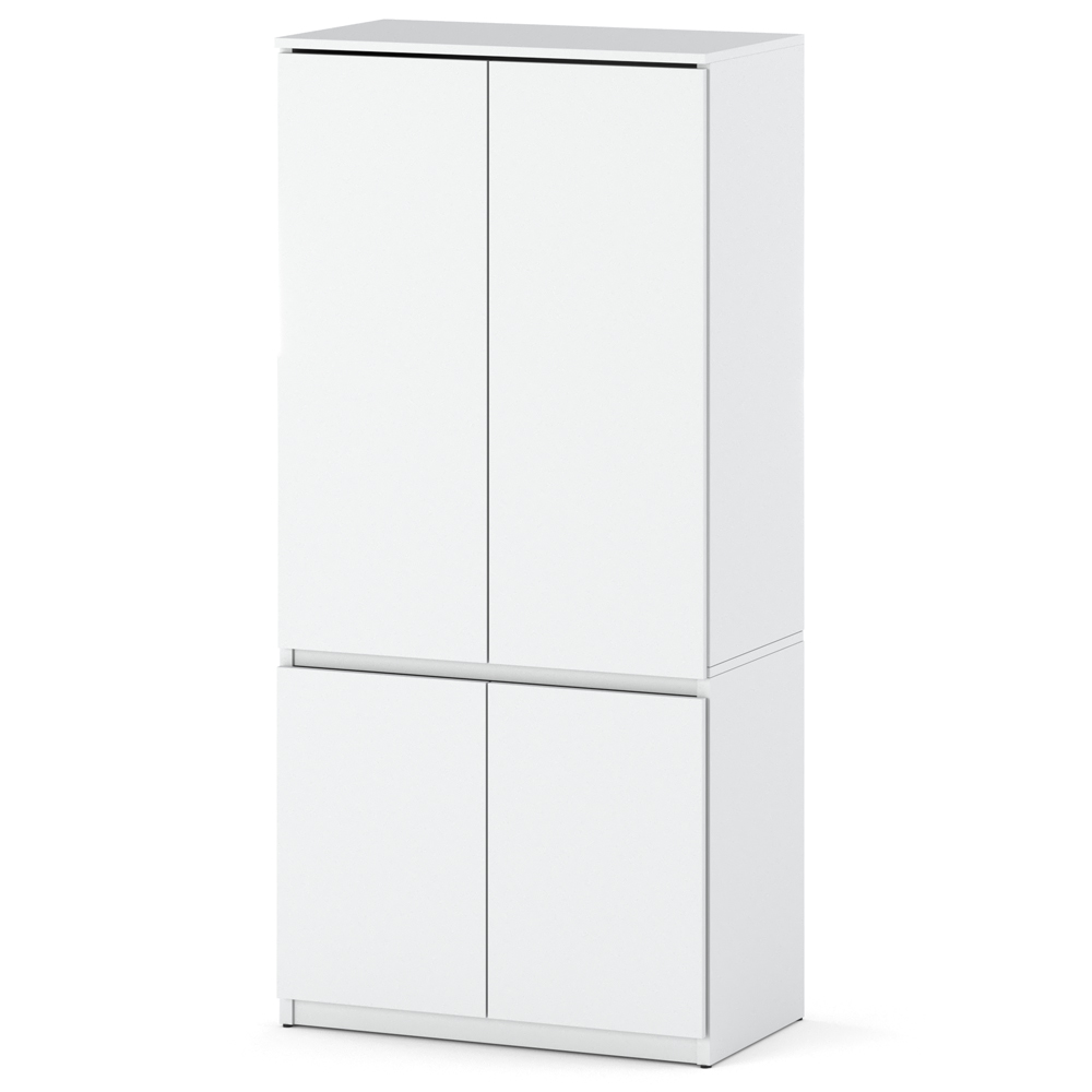 szafa-4-drzwi-garderoba-posti-bialy-mat Duża szafa Posti garderoba w kolorze biały mat idealna do sypialni zdjęcie na białym tle