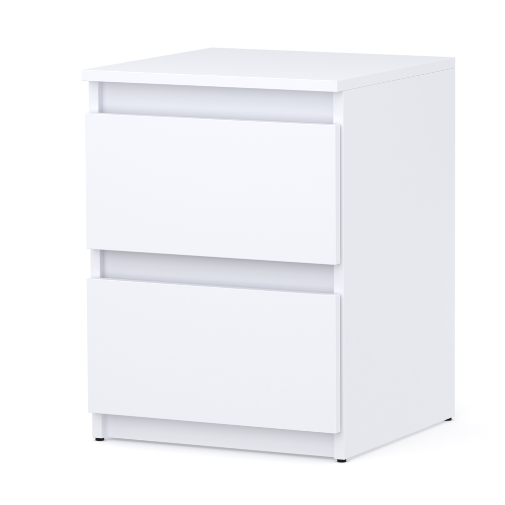 Szafka Nocna 2 Szuflady HUGO Max Stolik Nocny Nakastlik Biały Mat